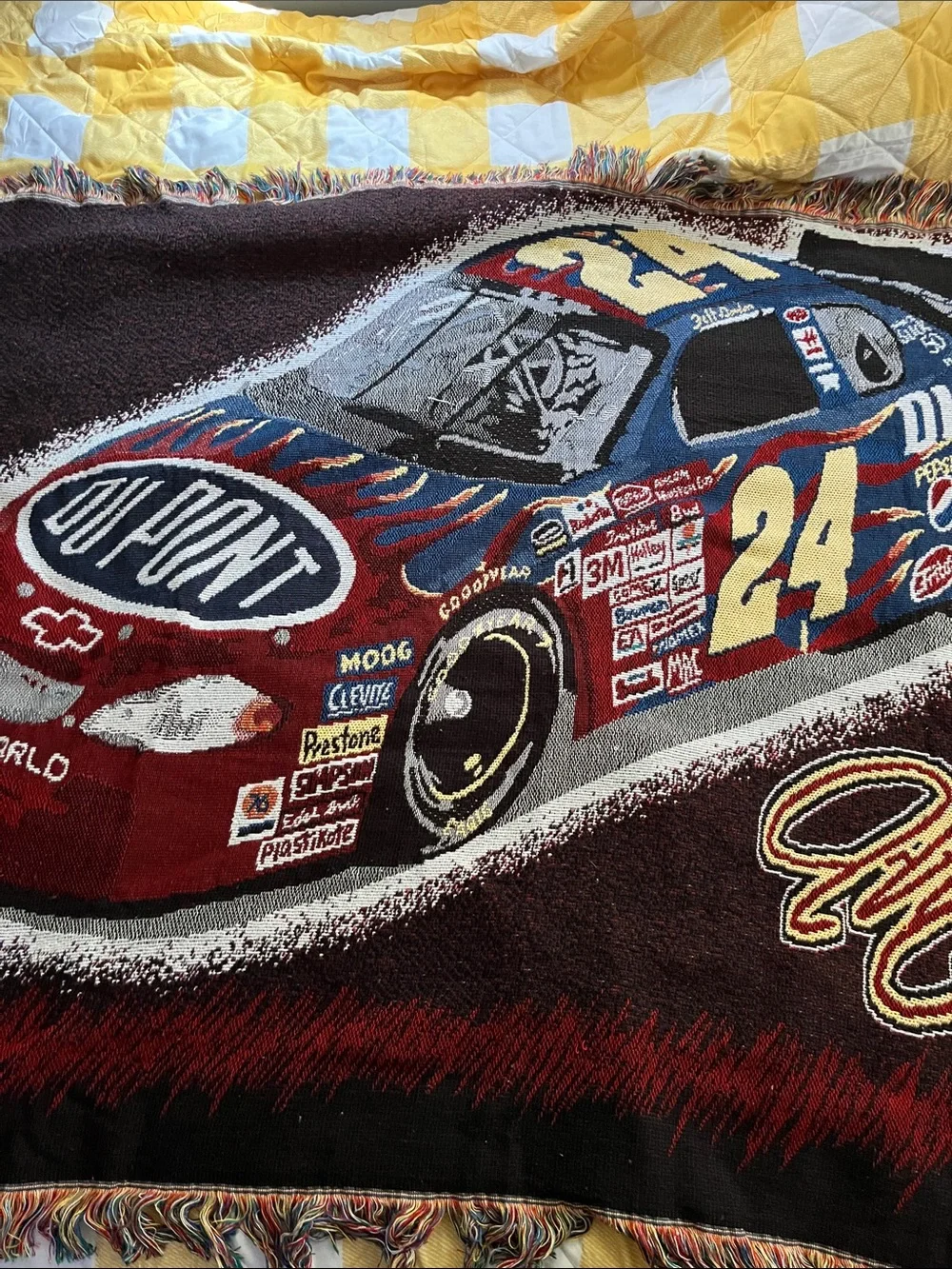 Vintage NASCAR Jeff Gordon #24 DuPont Graphic Tapestry/Throw Blanket